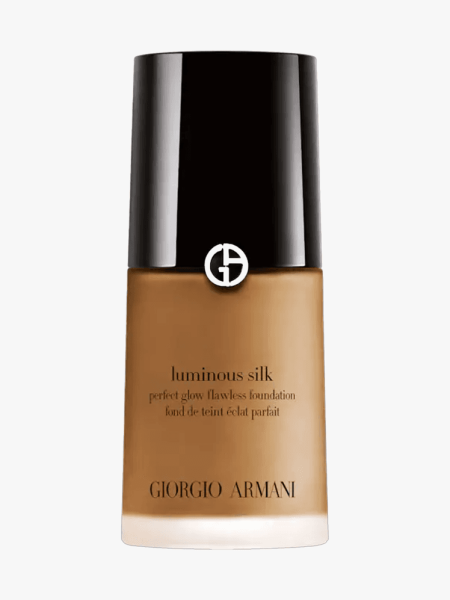 Giorgio Armani Luminous Silk Foundation in branded component on a light gray background